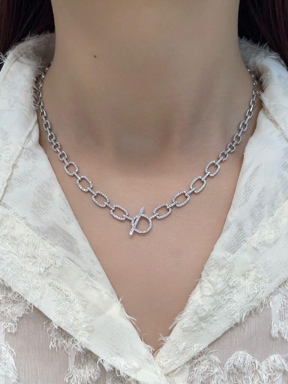 Diamond camellia choker